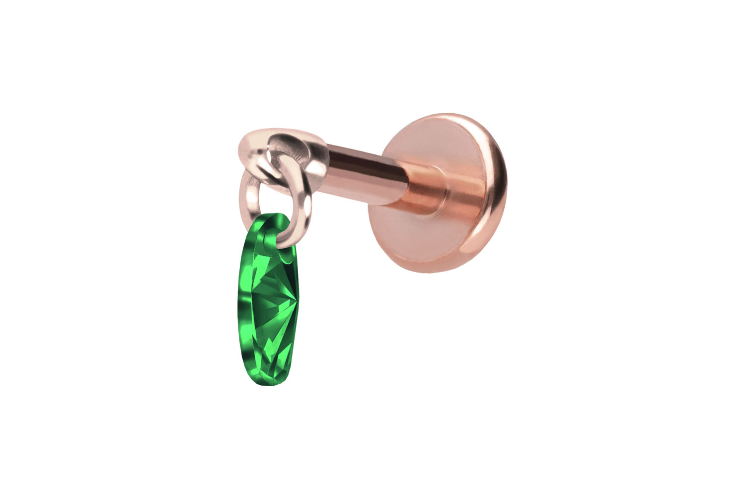 Titan Labret Piercing mit Push Fit KRISTALLOVAL